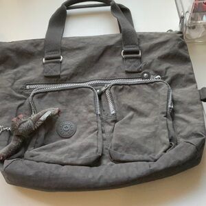 Kipling Gray Briefcase with Durable Design